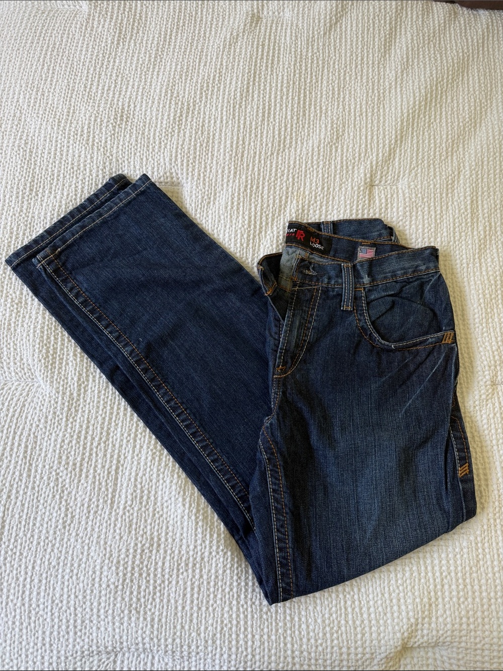 Ariat FR Men’s Straight Jeans in Dark Blue Denim